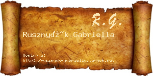 Rusznyák Gabriella névjegykártya